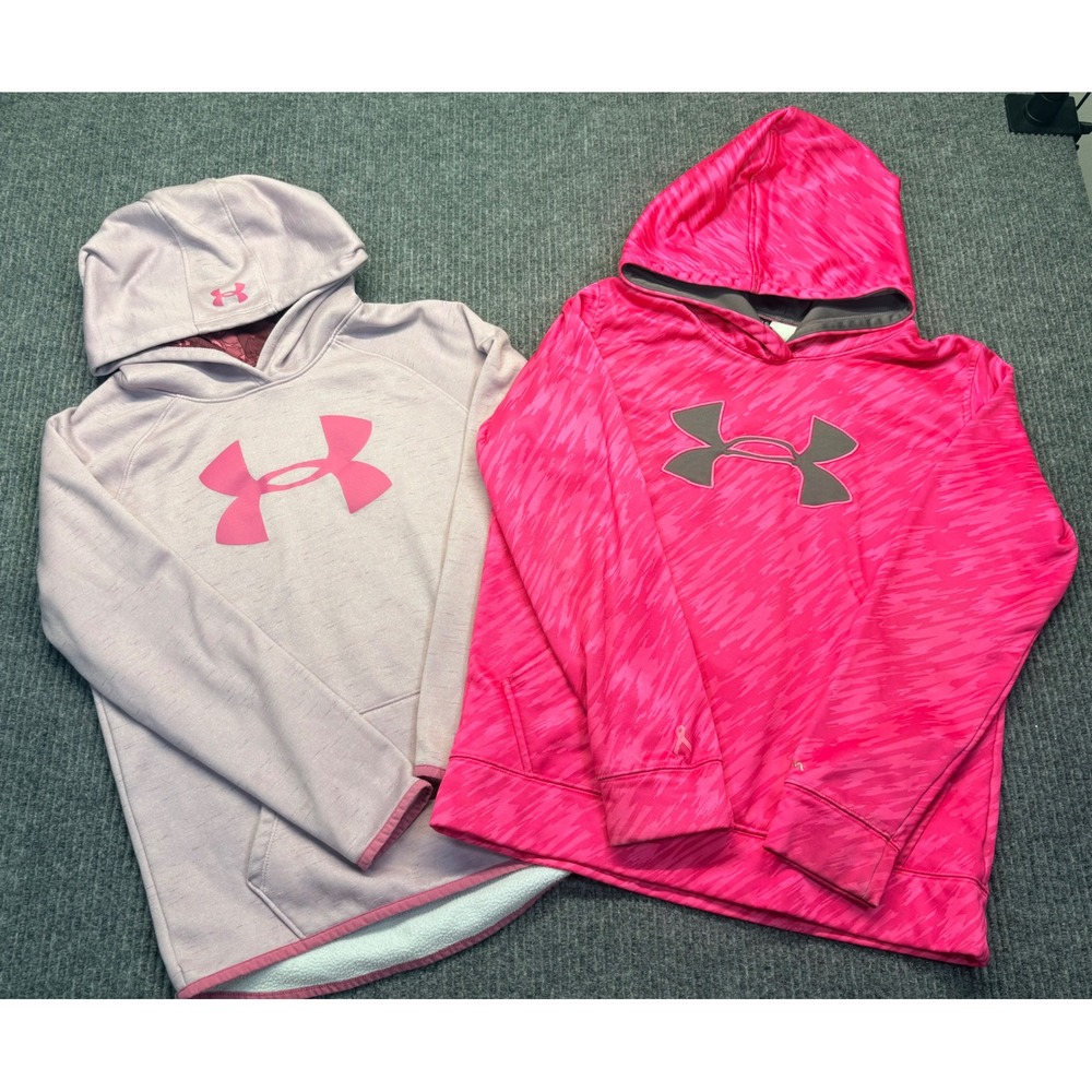 Under Armour Girls Hoodies Lot of 2 ColdGear Storm Pink Size Large YLG